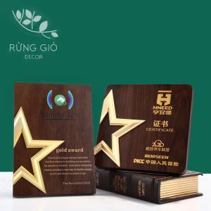 Bảng gỗ Vinh Danh vuông cỡ 20x20 cao cấp sang trọng