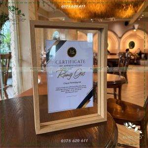 Khung tranh GỖ TRONG SUỐT Certificate mặt kính, hiện đại, sang trọng, khung hình nhiều màu, nhiều cỡ