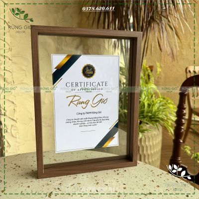Khung GỖ TRONG SUỐT Khung bằng khen mặt kính sang trọng, hiện đại, nhiều màu, nhiều cỡ